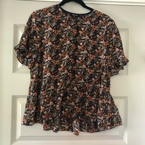 Madewell silk ruffle-hem top